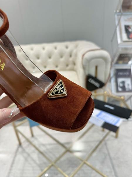 PRADA One Strap Sandals 11.5cm Women's Burgundy