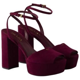 PRADA One Strap Sandals 11.5cm Women's Burgundy