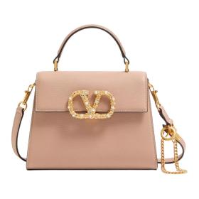 Valentino Cow Leather Handbag Small Women's Cinnamon Pink 7W2B0F53XPWDYF size 22*9*17 cm 