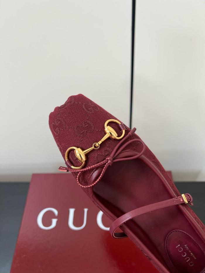 GUCCI Women's Horsebit Ballet Flat 'Rosso Ancora' Women's