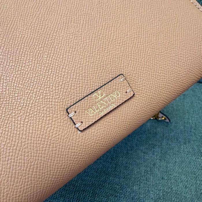 Valentino Cow Leather Handbag Small Women's Cinnamon Pink 7W2B0F53XPWDYF size 22*9*17 cm 