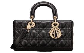 DIOR Lady D JOY Sheepskin Lady Dior Bag Shoulder Bag, Crossbody Bag, Handbag Regular Women's Black M0540ONGE-M900 size 26*5*13.5 cm