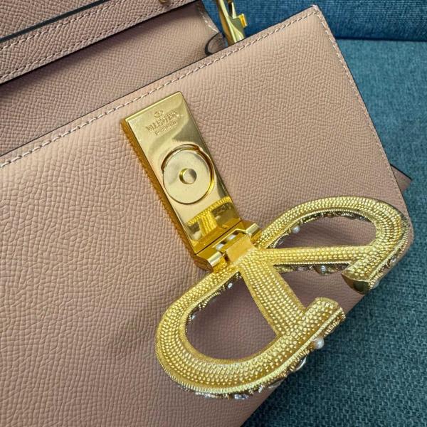 Valentino Cow Leather Handbag Small Women's Cinnamon Pink 7W2B0F53XPWDYF size 22*9*17 cm 