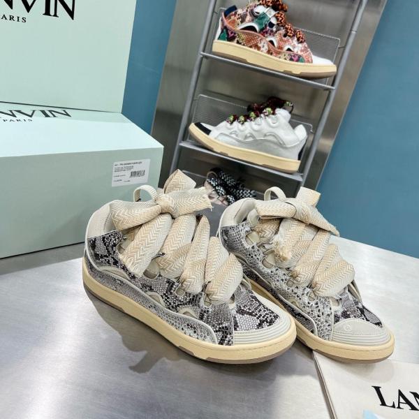 Lanvin Low Top Skateboard Shoes Beige