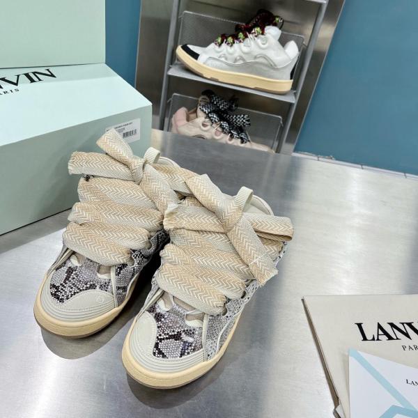 Lanvin Low Top Skateboard Shoes Beige