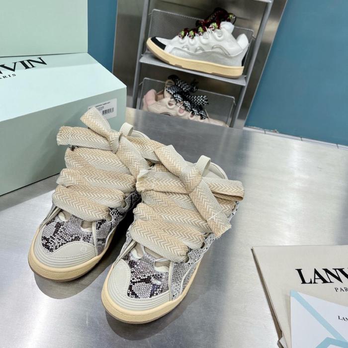 Lanvin Low Top Skateboard Shoes Beige