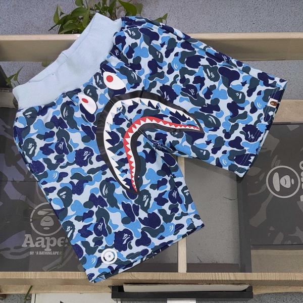 Bape Abc Camo Wgm Print Shark Sweatshorts