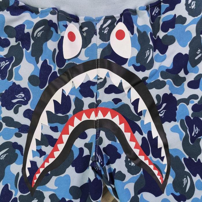 Bape Abc Camo Wgm Print Shark Sweatshorts