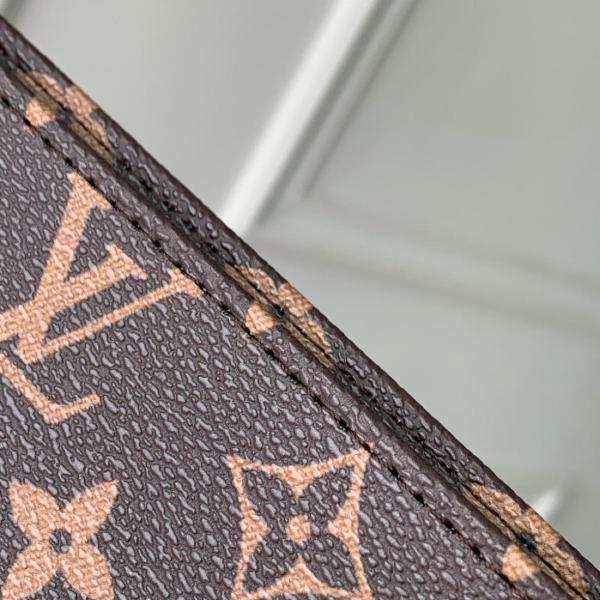 LOUIS VUITTON TrioMonogram Embossed Coated Fabric Toiletry Bag Combo Set Unisex Brown P01952 size 25*20*5.5 cm