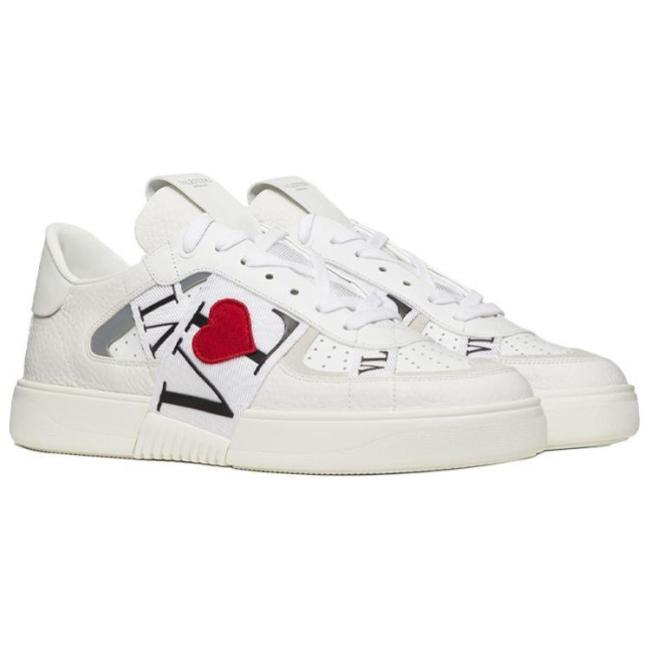 Valentino VL7N VLoveTN Low Top Stylish Skateboarding Shoes White Red