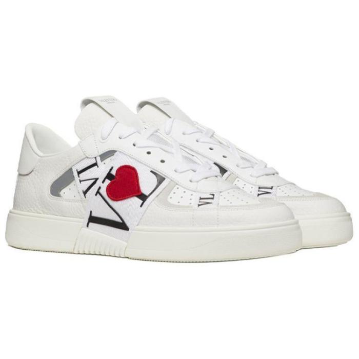 Valentino VL7N VLoveTN Low Top Stylish Skateboarding Shoes White Red