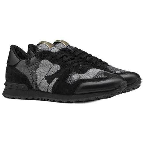 Valentino Rockrunner Lightweight Low Top Athletic Shoes Men's Black