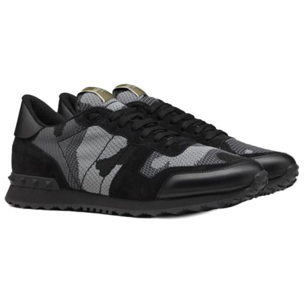 Valentino Rockrunner Lightweight Low Top Athletic Shoes Men's Black