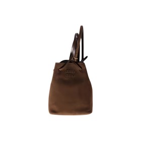 MIU MIU Suede Clutch Women's Dark Brown 5NF460_ACSS_F0324 size 14*6*17 cm