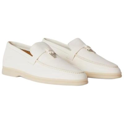 Loro Piana Summer Charms Walk Loafers Women's White