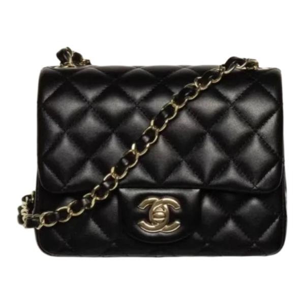 CHANEL Lambskin Shoulder Bag, Crossbody Bag Mini Women's Black AS5758-B21572-94305 size 18*7*13 cm