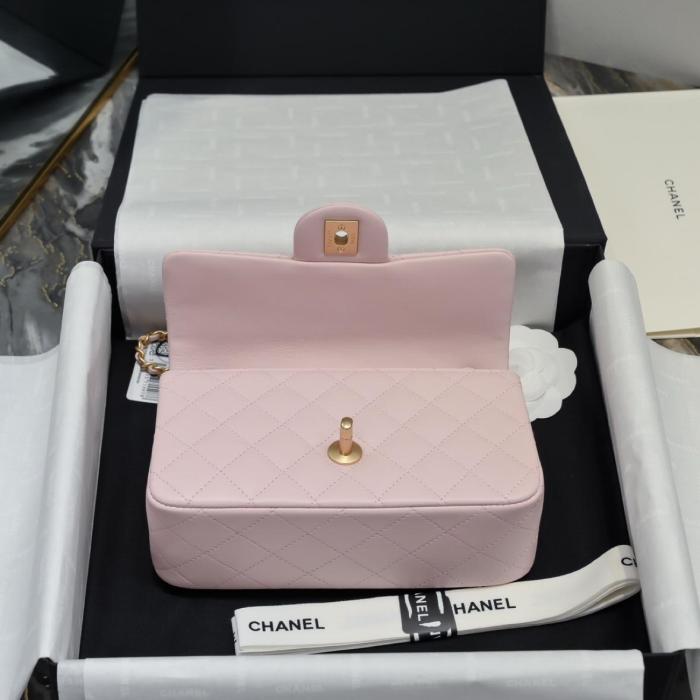 CHANEL Classic Flap CF Sheepskin Chain Bag, Flap Bag, Shoulder Bag, Crossbody Bag Mini Women's Light Pink AS1787-B02916-NR644 size 20*7*13 cm