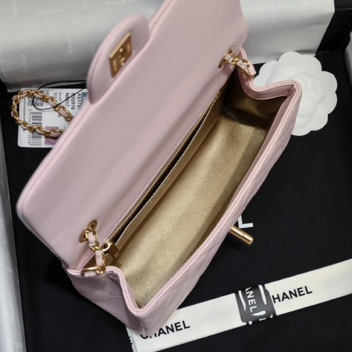 CHANEL Classic Flap CF Sheepskin Chain Bag, Flap Bag, Shoulder Bag, Crossbody Bag Mini Women's Light Pink AS1787-B02916-NR644 size 20*7*13 cm