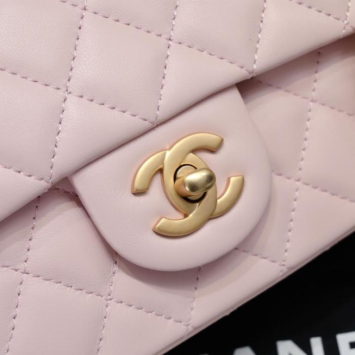 CHANEL Classic Flap CF Sheepskin Chain Bag, Flap Bag, Shoulder Bag, Crossbody Bag Mini Women's Light Pink AS1787-B02916-NR644 size 20*7*13 cm