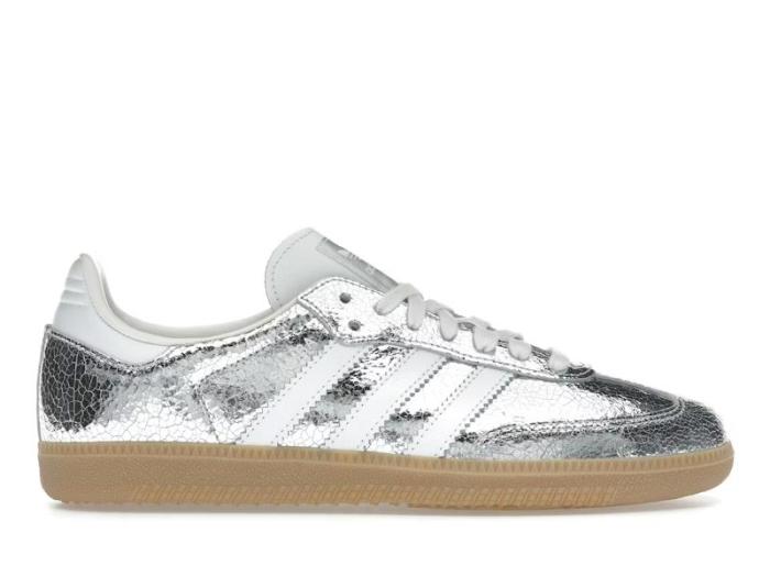 adidas Samba OG Silver Metallic Cracked Leather