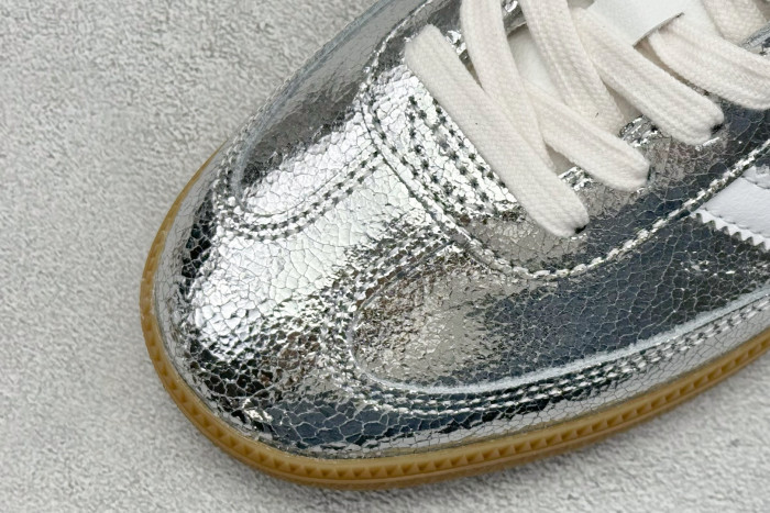 adidas Samba OG Silver Metallic Cracked Leather