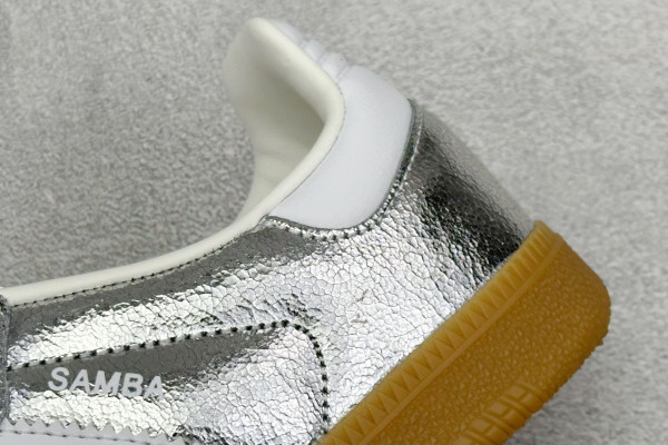 adidas Samba OG Silver Metallic Cracked Leather