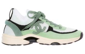 CHANEL Low Top Casual Shoes Women's White Black Green