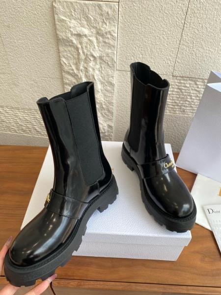DIOR D Quest Short Chelsea Boots Women's Black