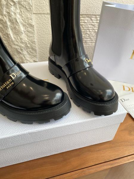 DIOR D Quest Short Chelsea Boots Women's Black