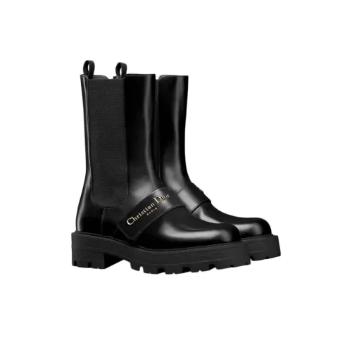 DIOR D Quest Short Chelsea Boots Women's Black