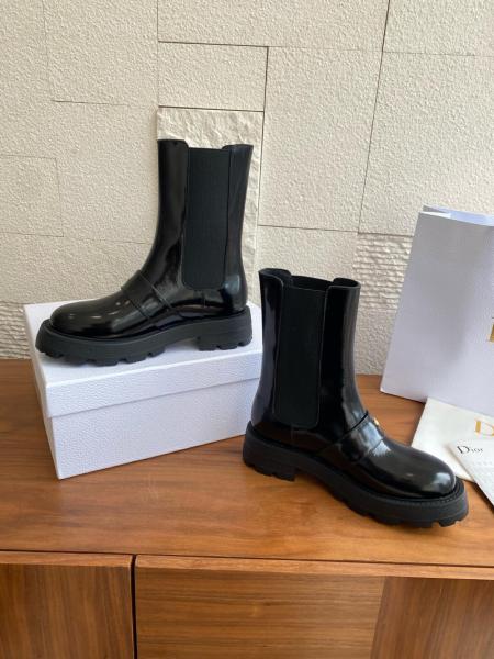 DIOR D Quest Short Chelsea Boots Women's Black