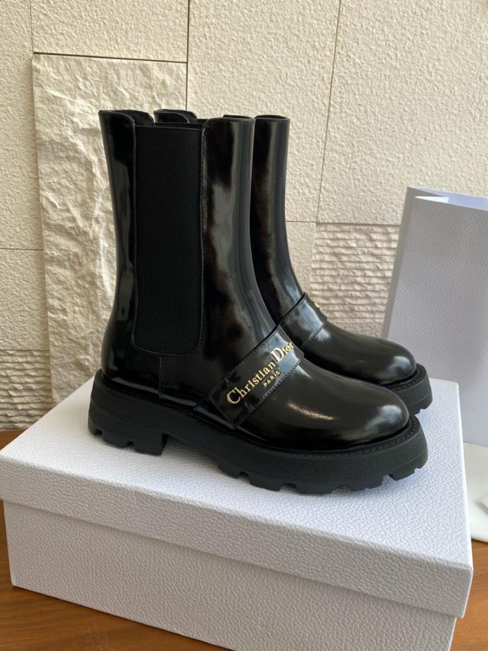 DIOR D Quest Short Chelsea Boots Women's Black