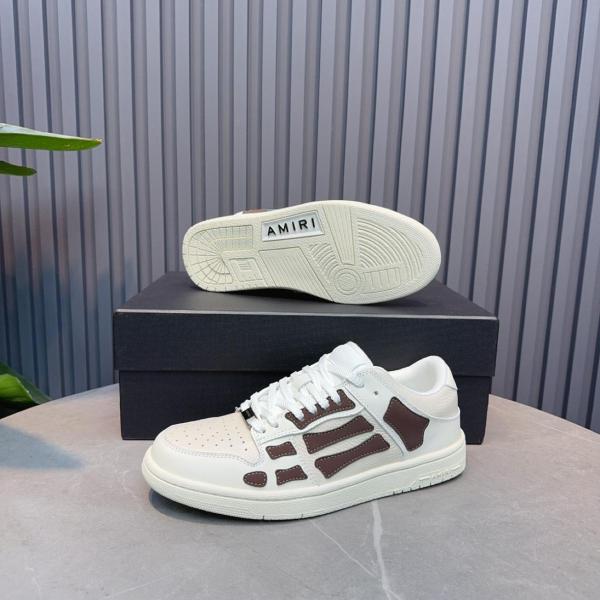 AMIRI Skel Top Low Skateboard Shoes White Brown