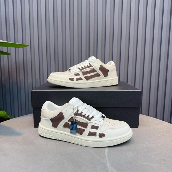 AMIRI Skel Top Low Skateboard Shoes White Brown