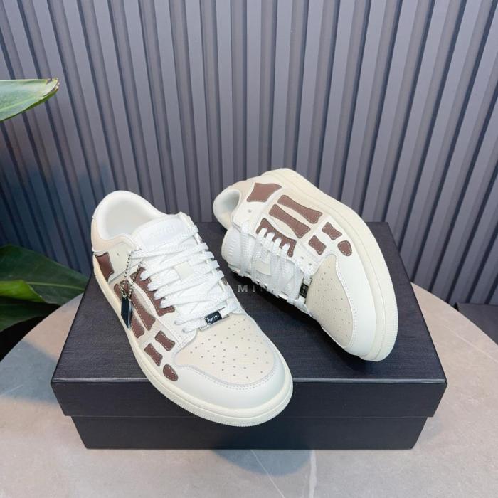 AMIRI Skel Top Low Skateboard Shoes White Brown