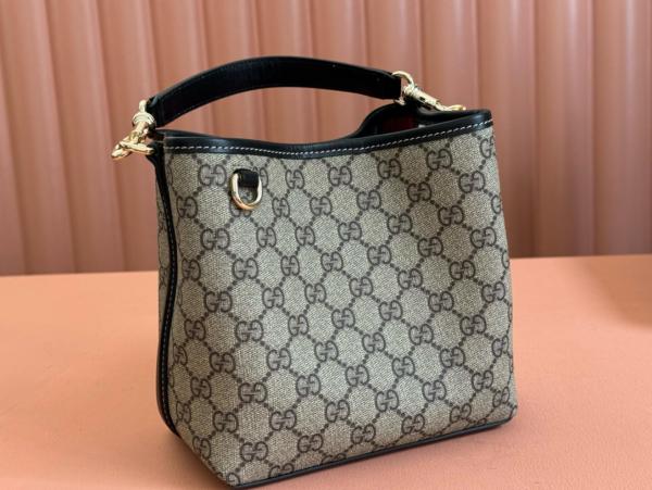GUCCI Coated Canvas Portable Crossbody Bag Shoulder Bag Mini Women's Beige & Dark Brown 815118-FAD6L-9741 size 18*11*19 cm