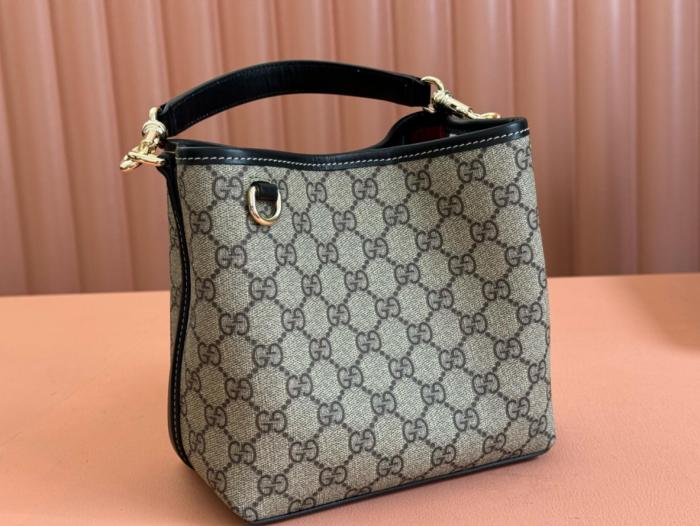 GUCCI Coated Canvas Portable Crossbody Bag Shoulder Bag Mini Women's Beige & Dark Brown 815118-FAD6L-9741 size 18*11*19 cm