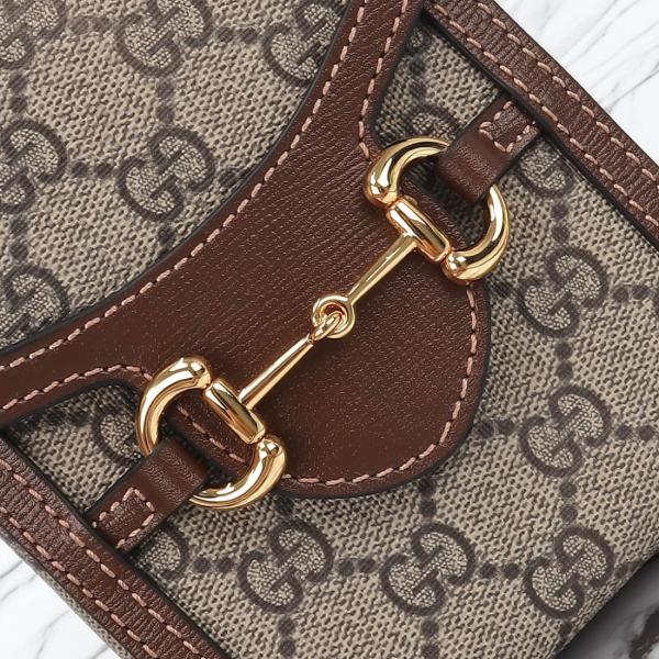 GUCCI Horsebit 1955 Canvas With Leather Cell Phone Pouch, Cigarette Case, Bag, Crossbody Bag, Shoulder Bag Unisex 625615-92TCG-8563 size 11.5*4*17 cm
