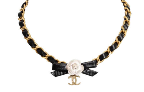 CHANEL Camellia Flower Metal Necklaces Women's