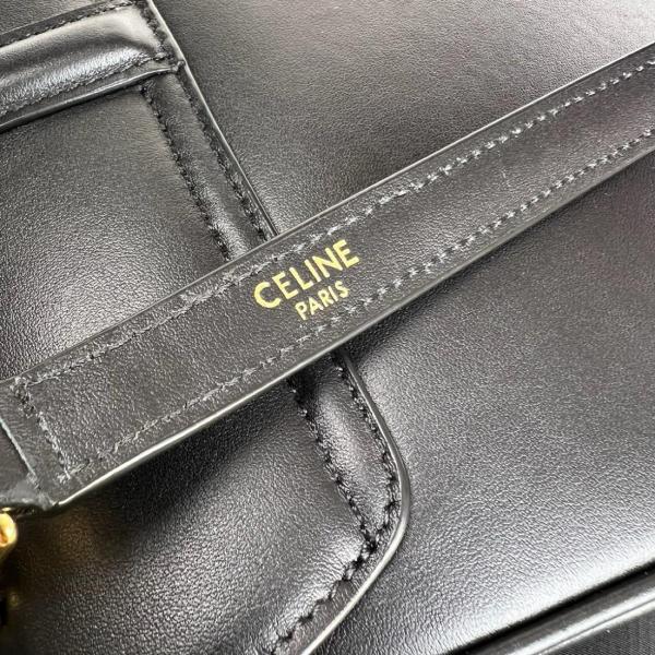 CELINE Grain Calfskin Handbag, Shoulder Bag Medium Size Women's Black 187373BF8-38NO size 32*13*23.5cm