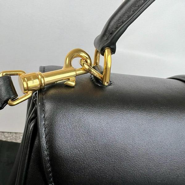 CELINE Grain Calfskin Handbag, Shoulder Bag Medium Size Women's Black 187373BF8-38NO size 32*13*23.5cm