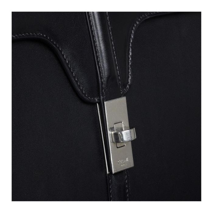 CELINE Calfskin Shoulder Bag, Crossbody Bag, Handbag Medium Size Women's Black 187373BEY-38SI size 32*13*23.5 cm