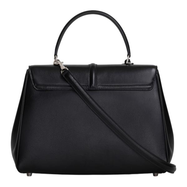 CELINE Calfskin Shoulder Bag, Crossbody Bag, Handbag Medium Size Women's Black 187373BEY-38SI size 32*13*23.5 cm