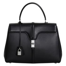 CELINE Calfskin Shoulder Bag, Crossbody Bag, Handbag Medium Size Women's Black 187373BEY-38SI size 32*13*23.5 cm