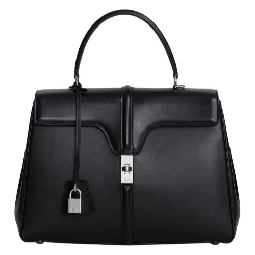 CELINE Calfskin Shoulder Bag, Crossbody Bag, Handbag Medium Size Women's Black 187373BEY-38SI size 32*13*23.5 cm