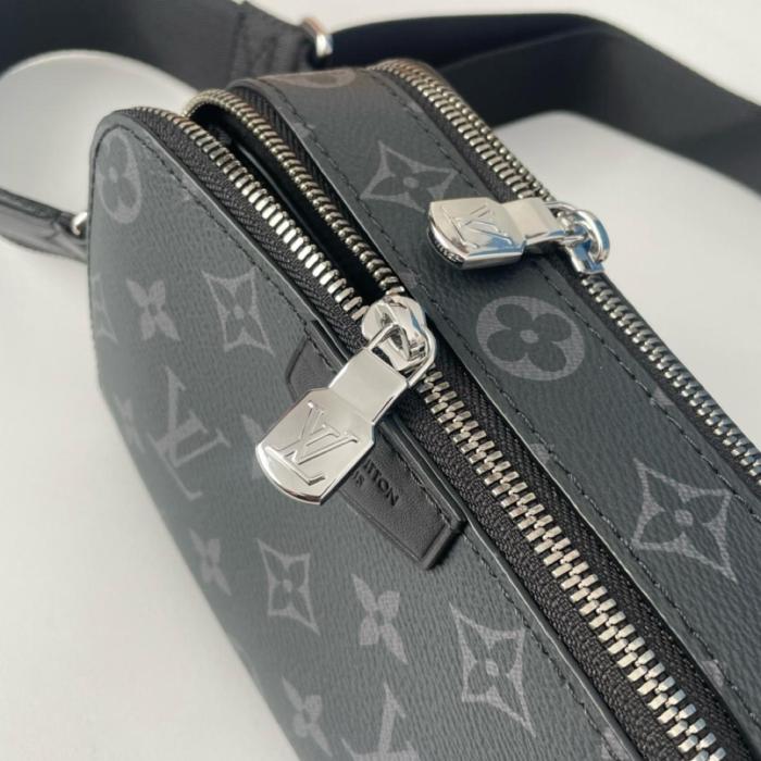 LOUIS VUITTON Alpha Leather Shoulder Bag, Crossbody Bag, Sling Bag Men's Black M80741 size 18.5*11*6.5cm