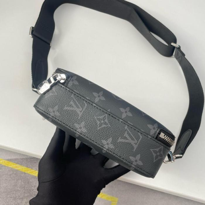 LOUIS VUITTON Alpha Leather Shoulder Bag, Crossbody Bag, Sling Bag Men's Black M80741 size 18.5*11*6.5cm