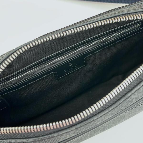 GUCCI Canvas With Leather Fanny Pack Men's Black 792094-FADJM-1043 size 24*5.5*14cm