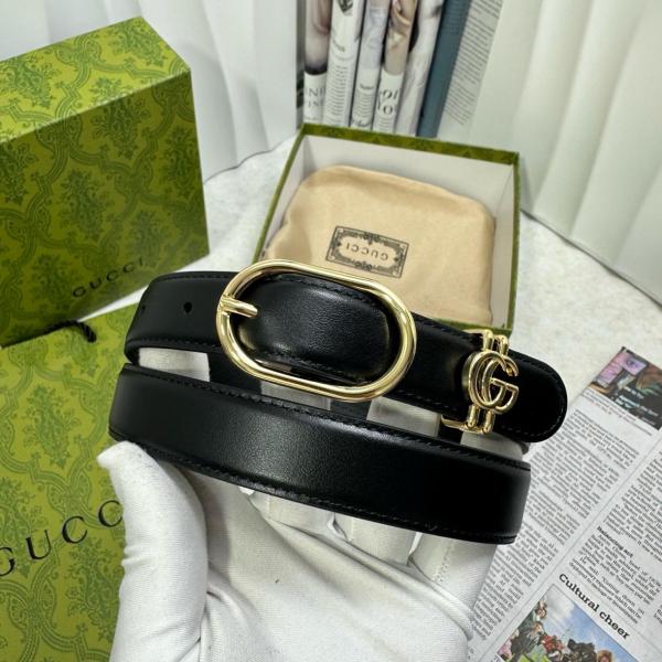 GUCCI Interlocking G plaque Leather Belt wide 2.5 cm