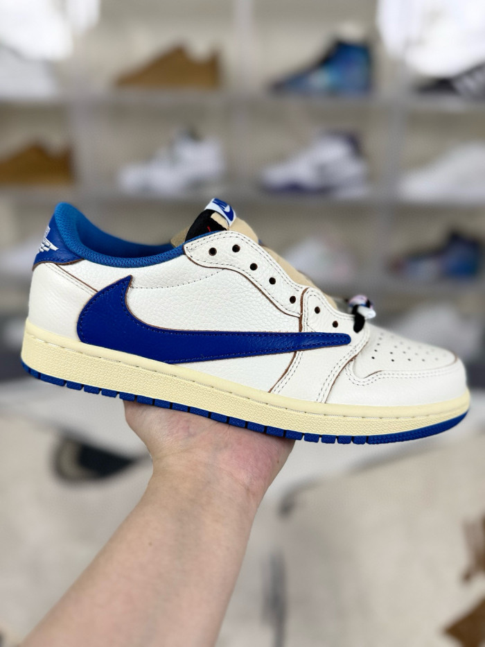 Jordan 1 Retro Low Og Sp Fragment X Travis Scott Sail Military Blue
